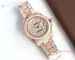 High Quality Replica Rolex Yacht-Master White with full diamonds 316 stainless steel strap White with full diamonds Face Dial White with full diamonds Bezel Men Watch 40mm